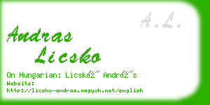 andras licsko business card